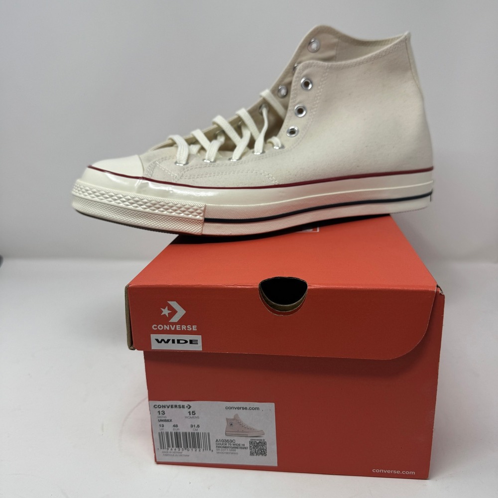 Converse Mens Chuck 70 Wide Hi Size 13 Parchment Garnet Egret Preowned A10353C